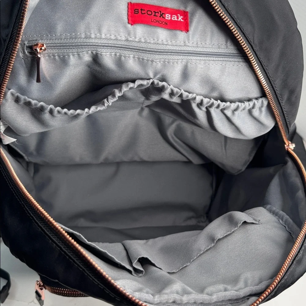 Storksak Quilted Hero Black Diaper Backpack-NWOT